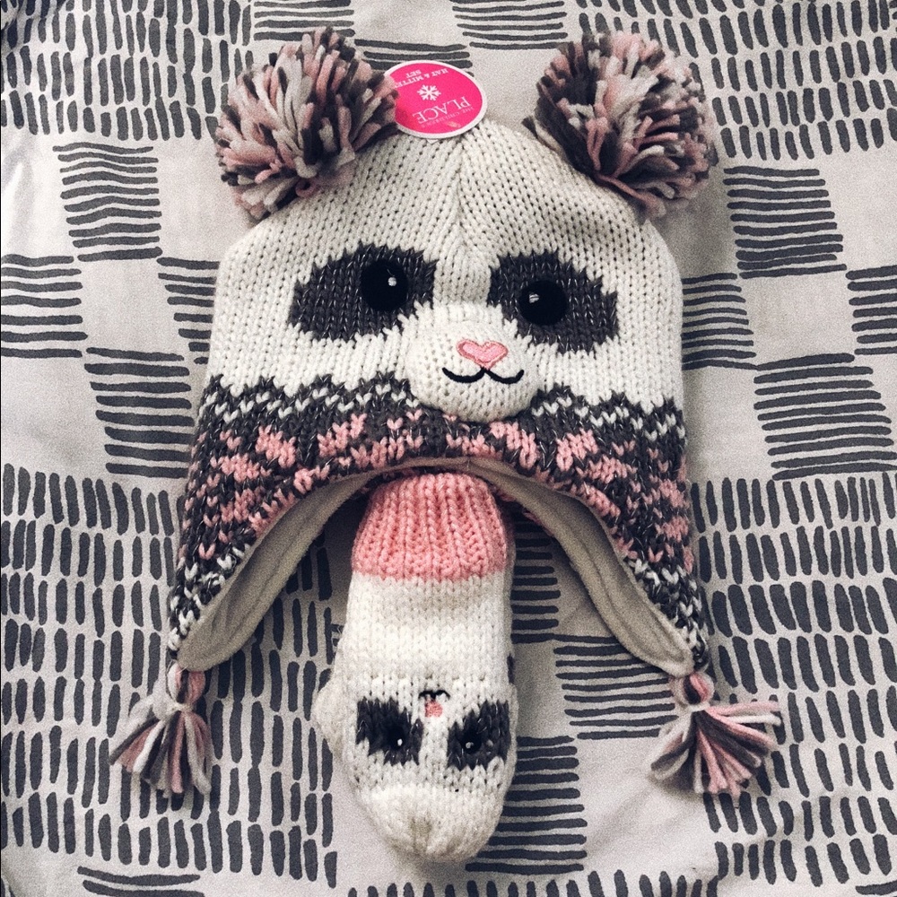 TCP Fuzzy Hat with Mittens